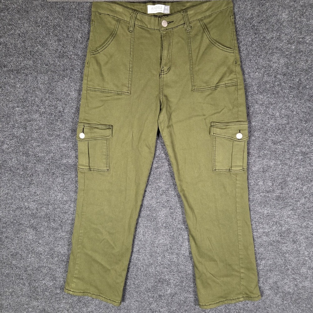 Angels Of Difference Womens 12/31 Olive Green Cargo Pants Utility Straight Leg